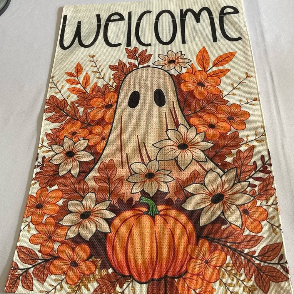 Autumn Ghost Welcome Garden Flag